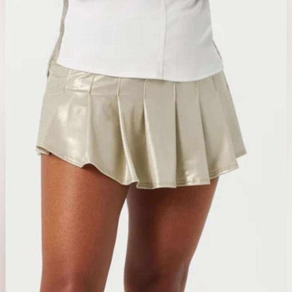 Lucky In Love Tennis All Matte Mystique Skirt in Champagne Sz SMALL